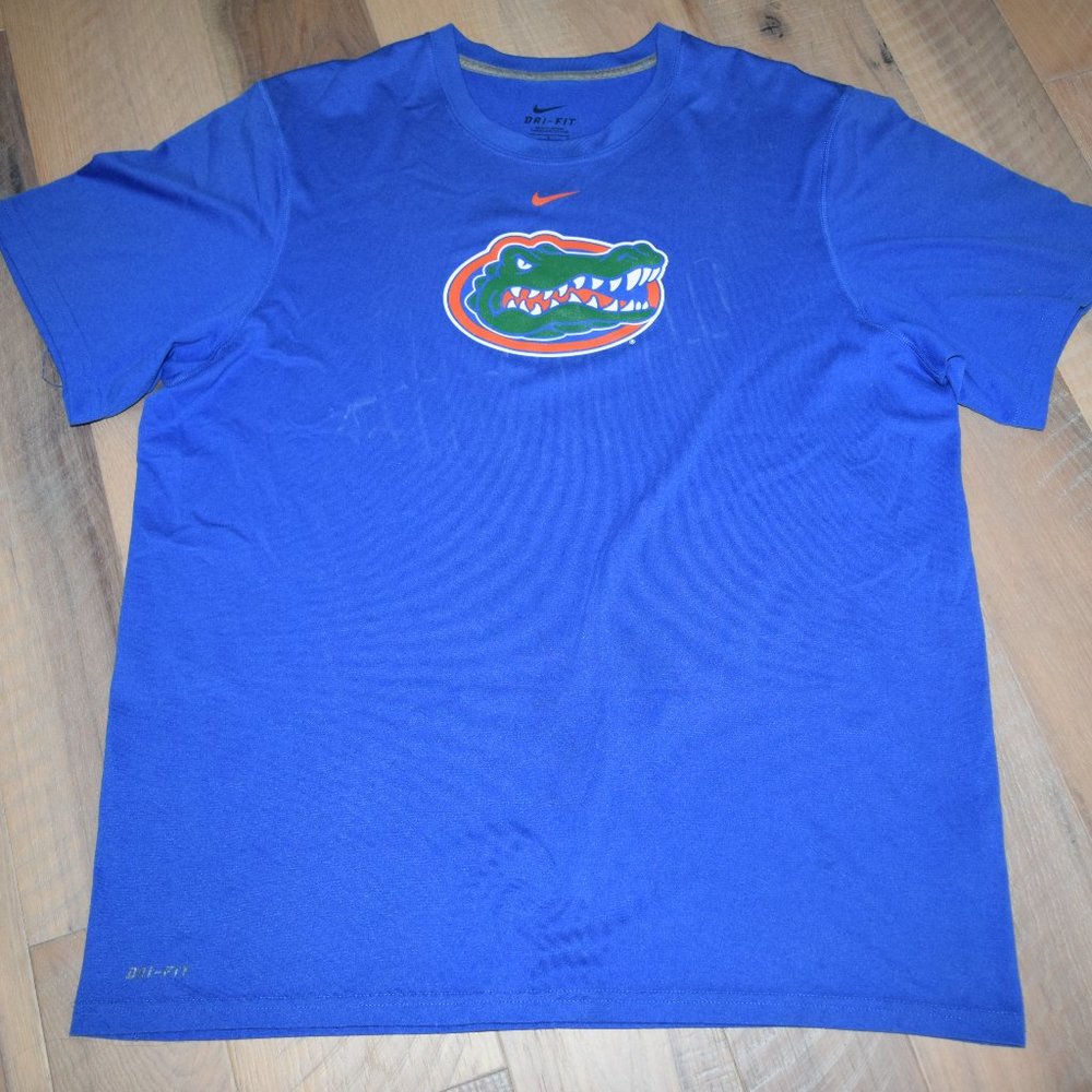 NIKE University Florida GATORS UF Football Dri-Fit TEE Shirt TOP Logo N2 Large